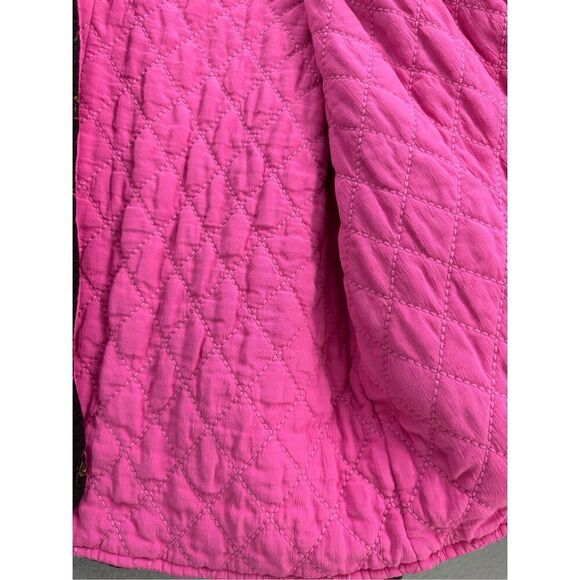 Something Navy Womens Brown Pink Reversible Cropped Quilted Jacket Size Small - Picture 7 of 11